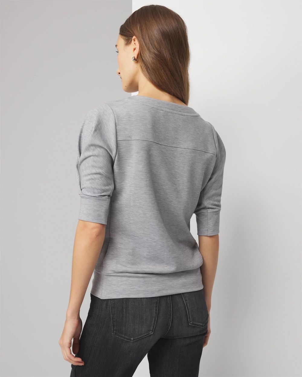 Pleated Sleeve Snit Top | White House Black Market